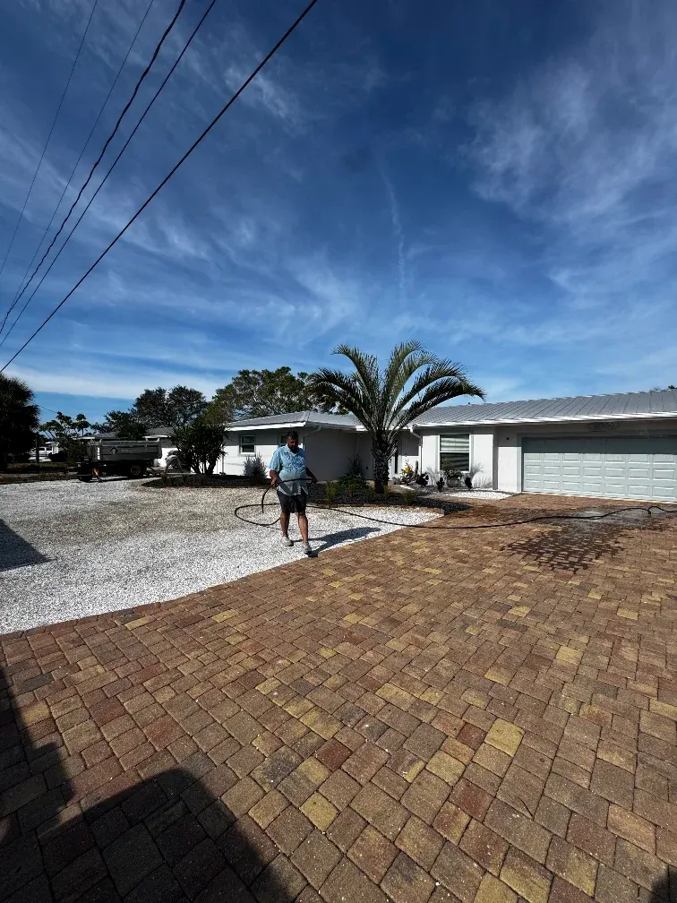 Hardscaping shell driveway in Sarasota FL