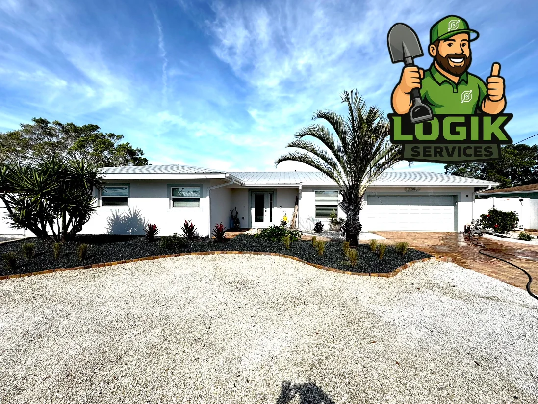 Shell driveway in Sarasota With Logik Logo